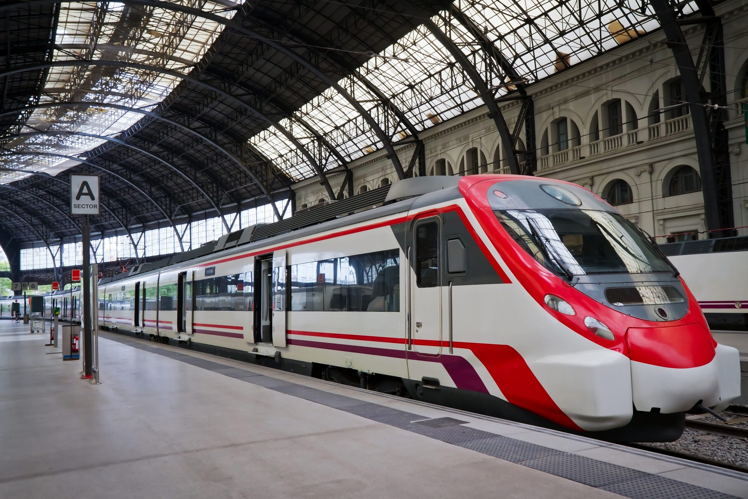 Modern,Train,At,The,Station.,Barcelona,,Spain.